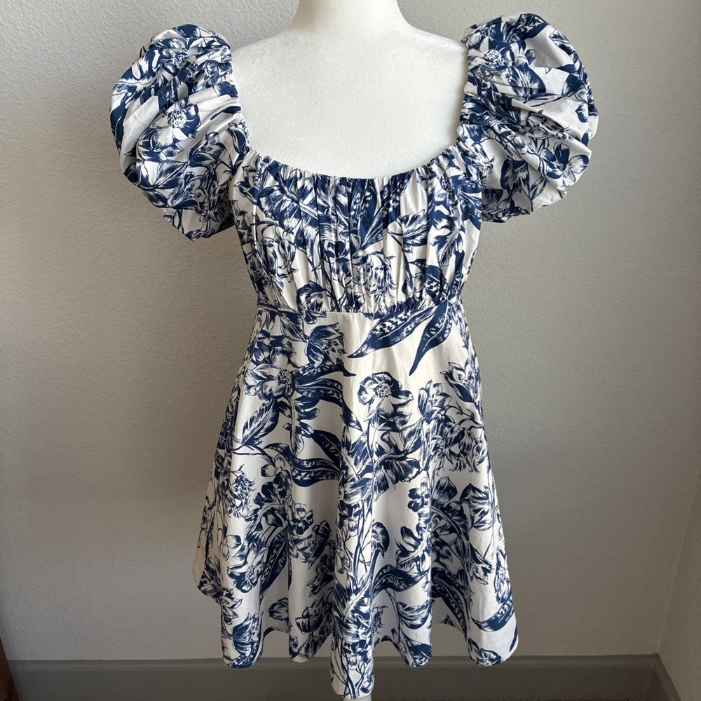 Abercrombie & Fitch Hawaiian Mini Babydoll Milkmaid Dress Small Tropical Beach